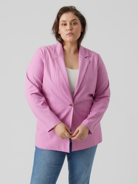Vero Moda Curve Roza črtasta ženska jakna VERO MODA CURVE Listakia
