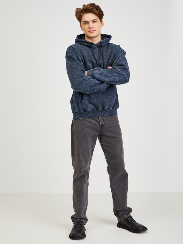 Diesel Temno modra moška prevelika majica s kapuco Diesel