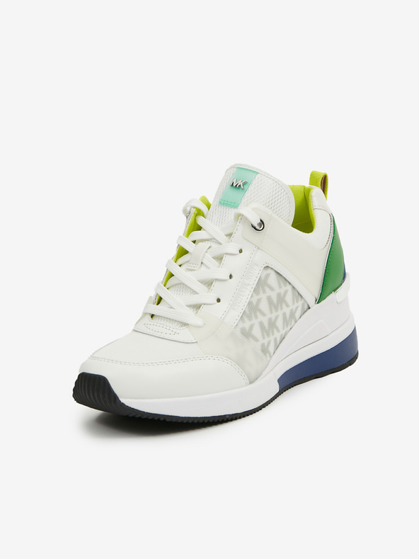 Michael Kors Bele ženske usnjene superge Michael Kors Georgie Trainer Wedge