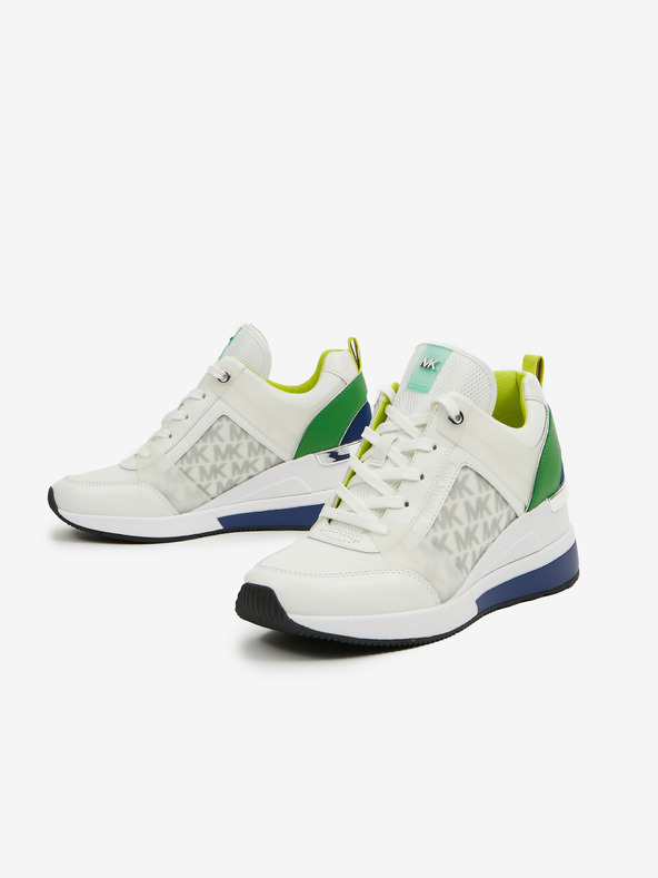 Michael Kors Bele ženske usnjene superge Michael Kors Georgie Trainer Wedge