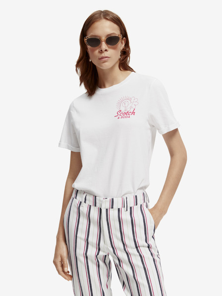 Scotch & Soda Scotch & Soda bela ženska majica s kratkimi rokavi