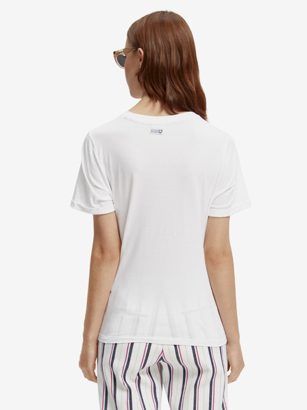 Scotch & Soda Scotch & Soda bela ženska majica s kratkimi rokavi