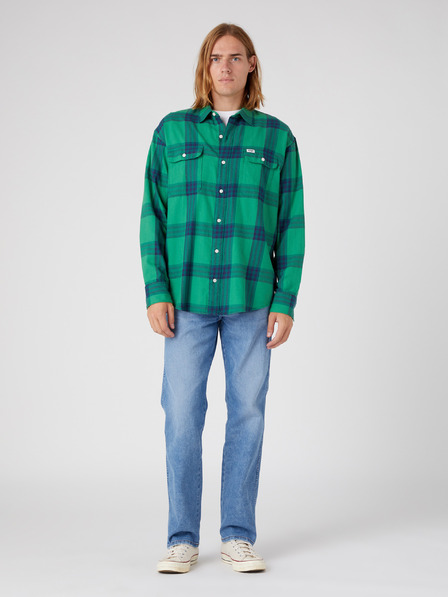 Wrangler Modra in zelena moška karirasta srajca Wrangler