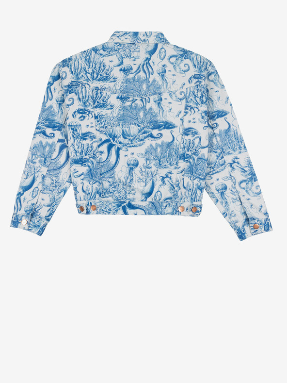 Wrangler Wrangler bela in modra ženska vzorčasta jakna iz džinsa