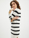 Orsay Črno-krem ženska črtasta puloverska obleka ORSAY