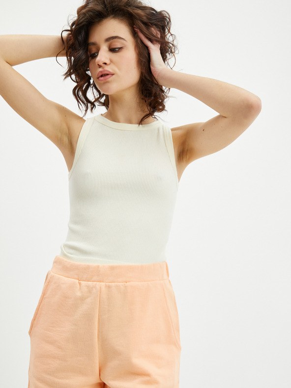 Orsay Oranžne ženske kratke trenirke s čipko ORSAY