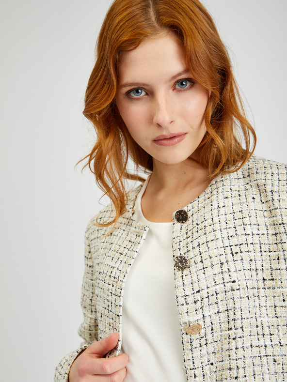 Orsay Krem ženski vzorčast suknjič ORSAY