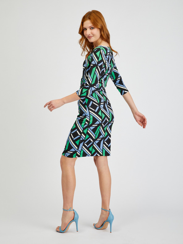 Orsay Zeleno-črna ženska vzorčasta oprijeta obleka ORSAY