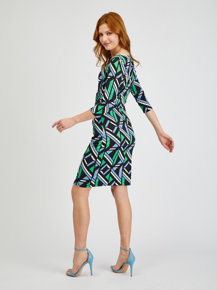 Orsay Zeleno-črna ženska vzorčasta oprijeta obleka ORSAY