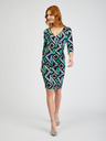 Orsay Zeleno-črna ženska vzorčasta oprijeta obleka ORSAY
