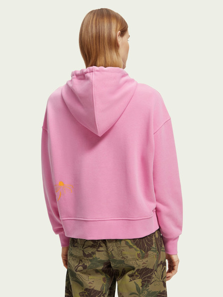 Scotch & Soda Rožnata ženska jopa s kapuco Scotch & Soda