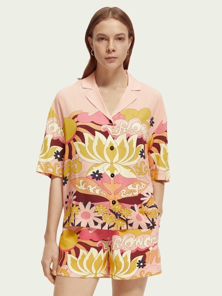 Scotch & Soda Marelična ženska majica z vzorcem Scotch & Soda
