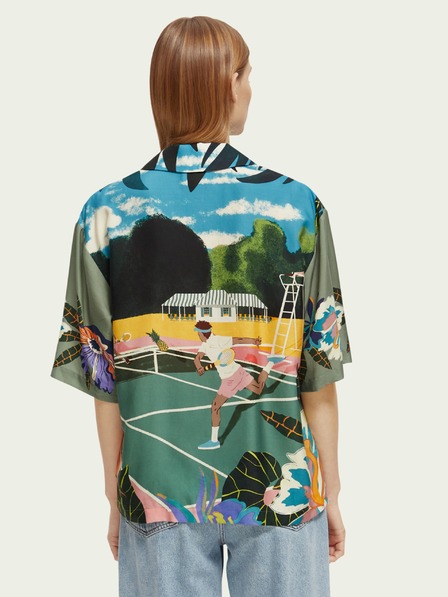 Scotch & Soda Zelena ženska majica z vzorcem Scotch & Soda
