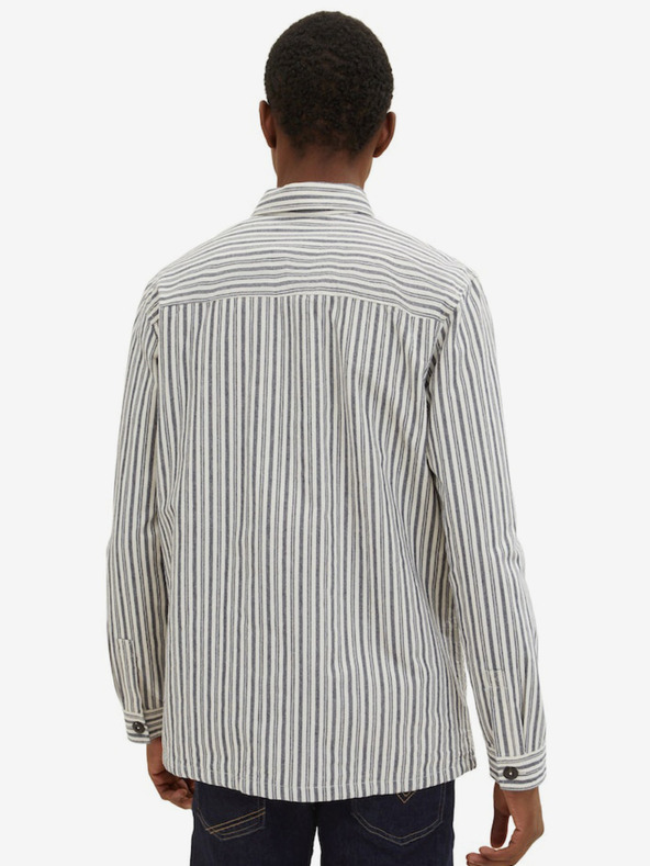 Tom Tailor Siva moška črtasta srajca Tom Tailor