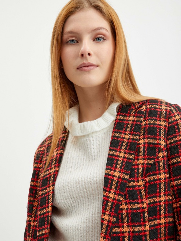 Orsay Črno-rdeč ženski karirast suknjič ORSAY