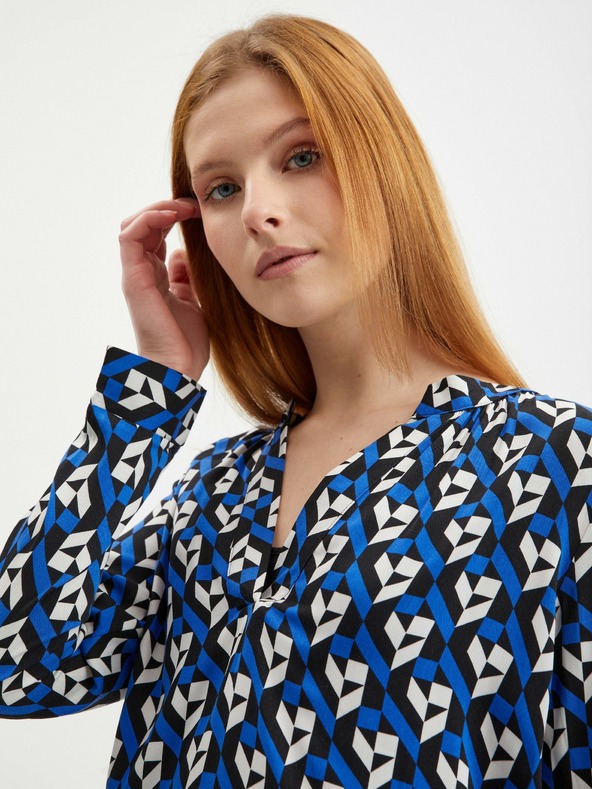 Orsay Modra ženska vzorčasta bluza ORSAY