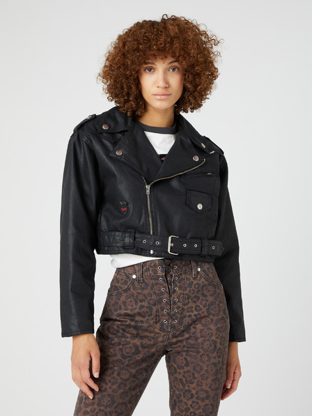 Wrangler Črna ženska kratka suknjičasta jakna Wrangler Fender Collaboration