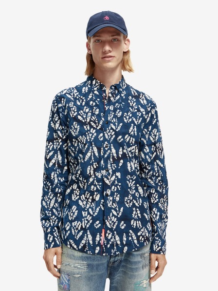 Scotch & Soda Temno modra moška srajca z vzorcem Scotch & Soda