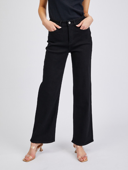 Orsay Črne ženske wide leg kavbojke ORSAY