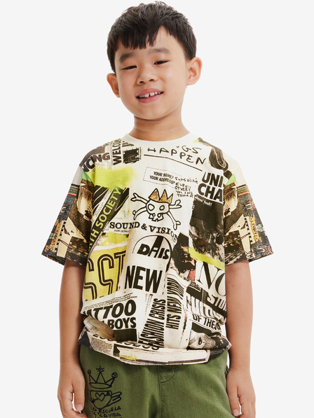 Desigual Desigual Negro Cream Boys Printed Shirt