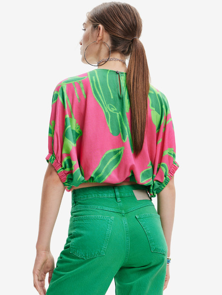 Desigual Zeleno-rožnati ženski top Desigual Garret