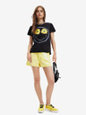 Desigual Črna Desigual Margarita Smiley majica za ženske