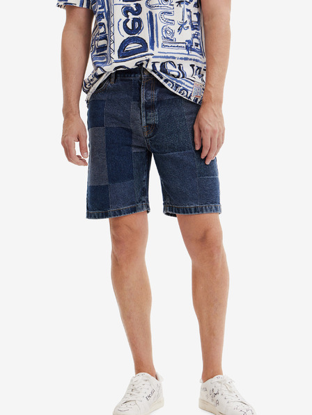 Desigual Temno modre moške kratke hlače iz džinsa Desigual Fresia
