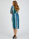 Orsay Zeleno-modra ženska črtasta obleka ORSAY
