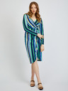 Orsay Zeleno-modra ženska črtasta obleka ORSAY