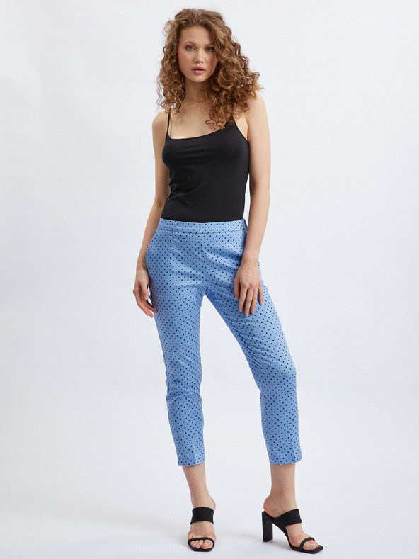 Orsay Modre ženske tričetrtinske pikčaste hlače ORSAY