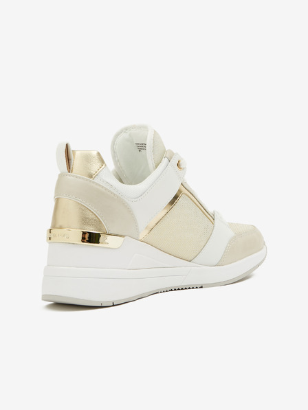 Michael Kors Bele in bež ženske usnjene gležnjarske superge Michael Kors Georgie