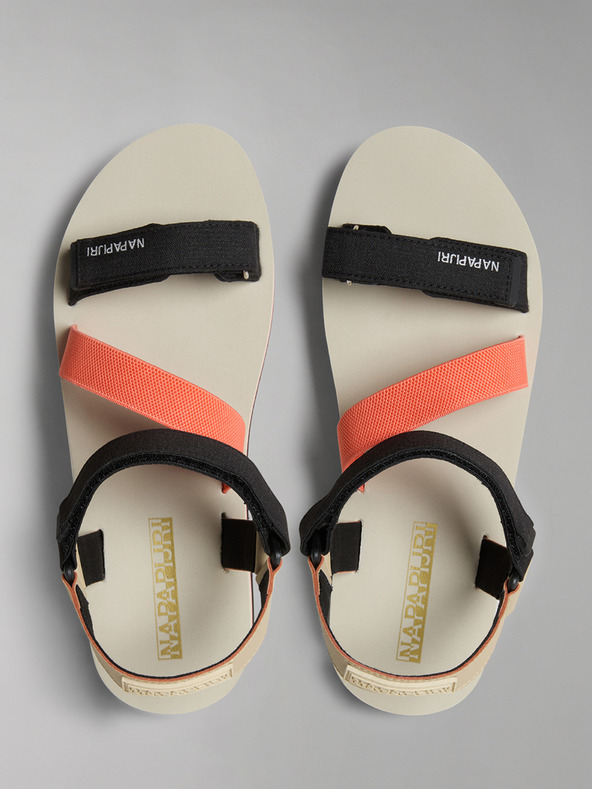 Napapijri Črno-oranžni ženski sandali NAPAPIJRI