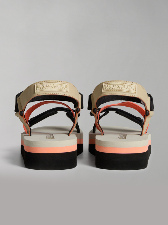 Napapijri Črno-oranžni ženski sandali NAPAPIJRI