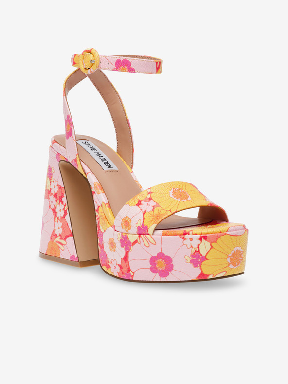 Steve Madden Oranžno-rožnati ženski sandali s peto Steve Madden