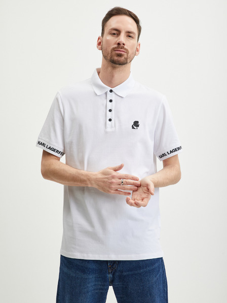 Karl Lagerfeld Bela moška polo majica KARL LAGERFELD