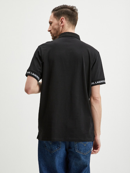 Karl Lagerfeld Črna moška polo majica KARL LAGERFELD