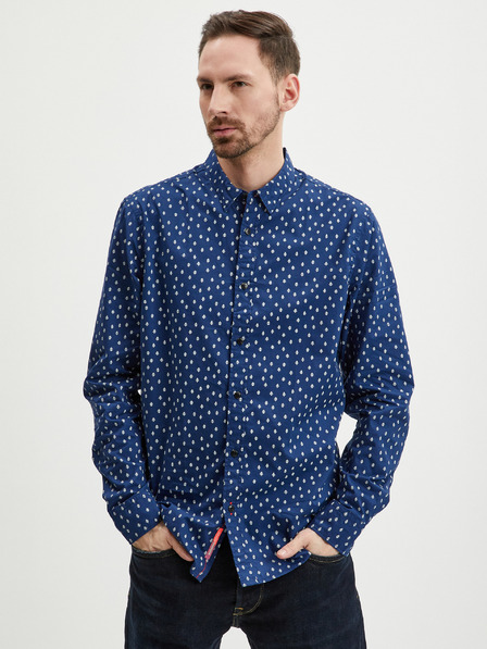 Scotch & Soda Temno modra vzorčasta moška srajca Scotch & Soda