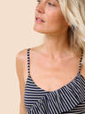 Orsay Temno modra črtasta majica brez rokavov z volančkom ORSAY