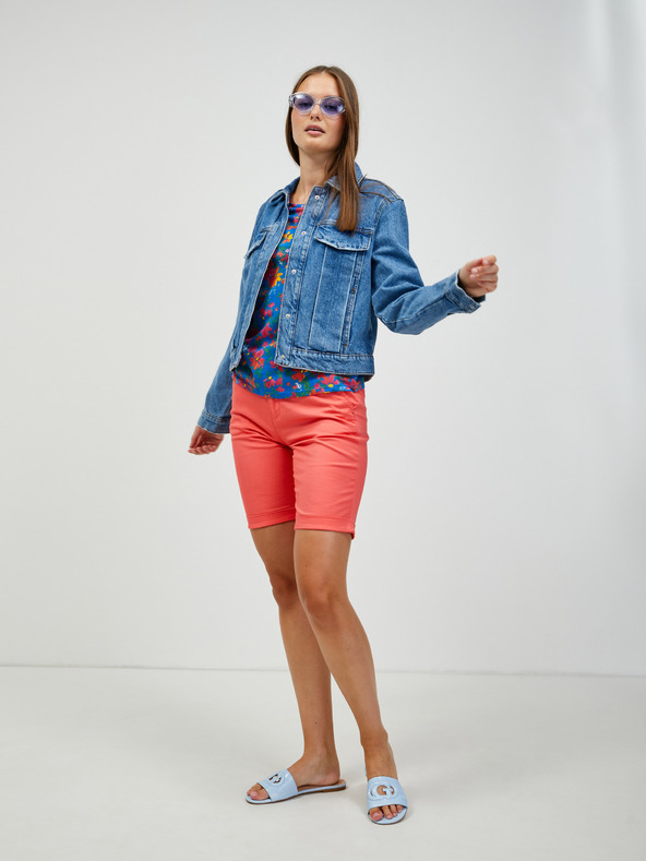 Orsay Rdeče-modra cvetlična majica ORSAY