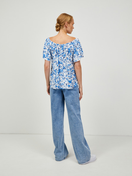 Orsay Belo-modra cvetlična bluza ORSAY
