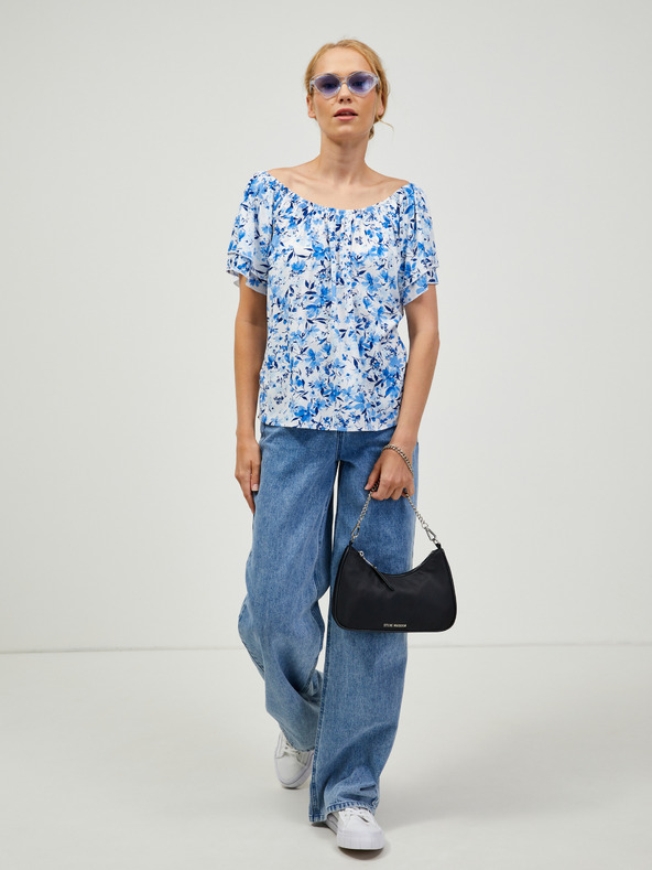 Orsay Belo-modra cvetlična bluza ORSAY