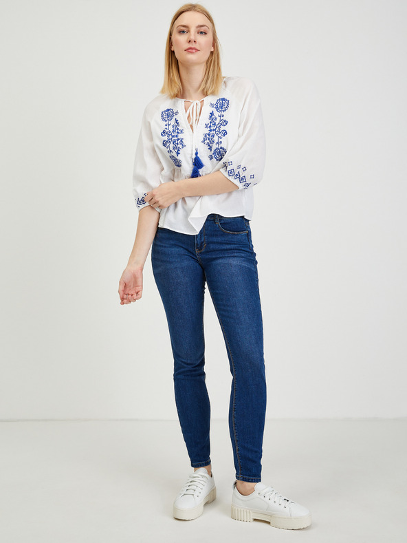 Orsay Biela kvetinová blúzka ORSAY