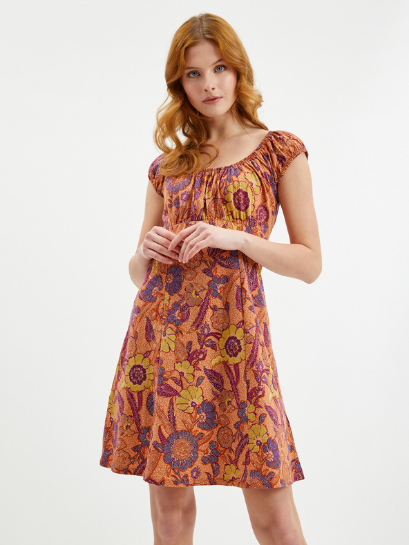Orsay Oranžna ženska cvetlična obleka ORSAY