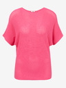 Orsay Temno rožnat lahek vzorčast pulover s kratkimi rokavi ORSAY