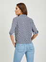 Orsay Belo-modra ženska črtasta srajca z vozlom ORSAY