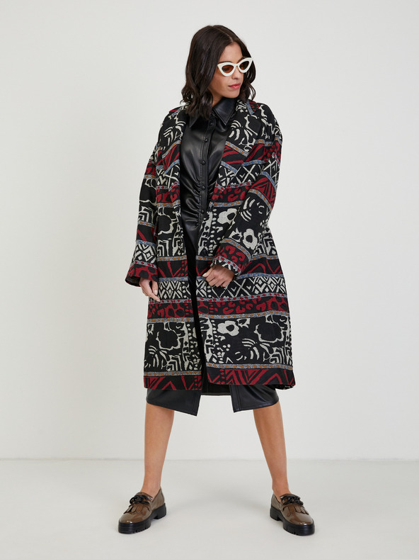 Orsay Črna ženska midi obleka iz umetnega usnja ORSAY