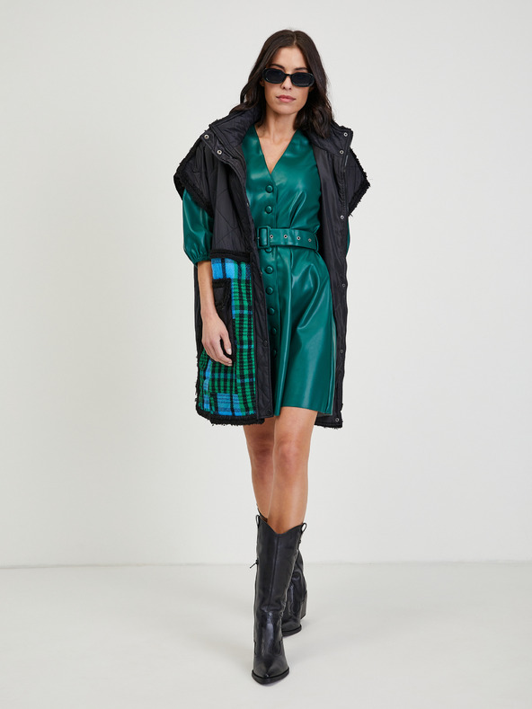 Orsay Zelena ženska obleka iz umetnega usnja ORSAY