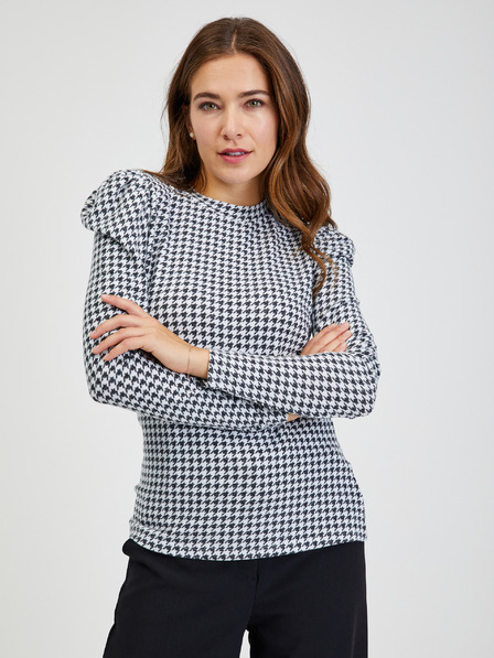 Orsay Črno-bela ženska vzorčasta majica ORSAY