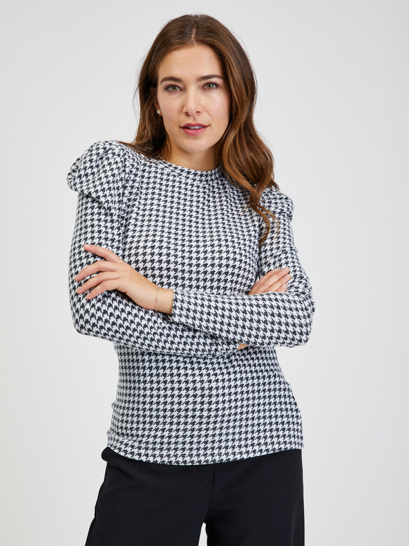 Orsay Črno-bela ženska vzorčasta majica ORSAY