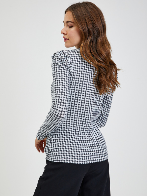 Orsay Črno-bela ženska vzorčasta majica ORSAY